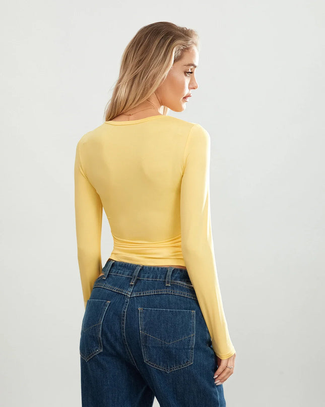 Women’s Long Sleeve Crew Neck Sweater – Casual Slim Fit Knit Top for Women