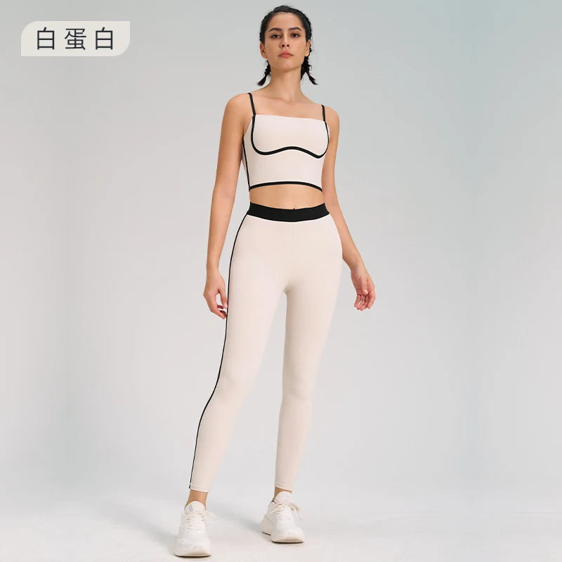 Women's 2-Piece Breathable Sportswear Set - Adjustable Bra & Fitness Leggings for Ultimate Comfort