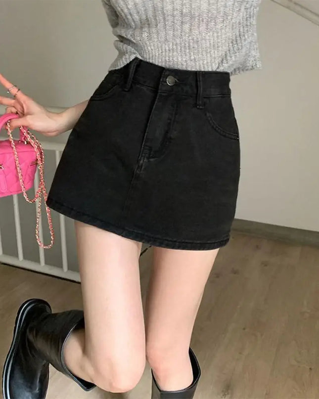 Women's High-Waist Denim Skirt - Slim Fit
