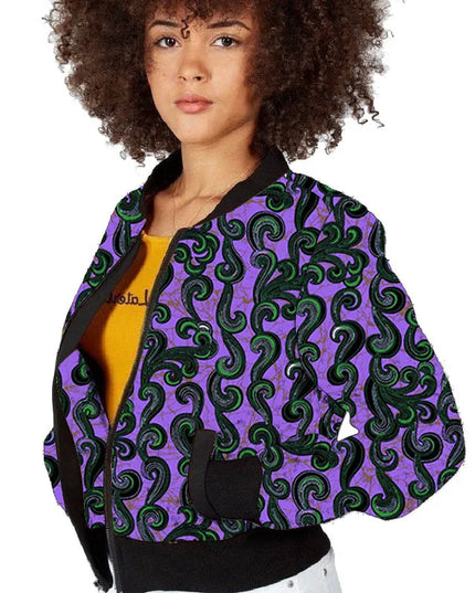Women's Short Zipper Bomber Jacket