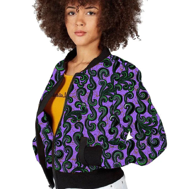 Women's Short Zipper Bomber Jacket