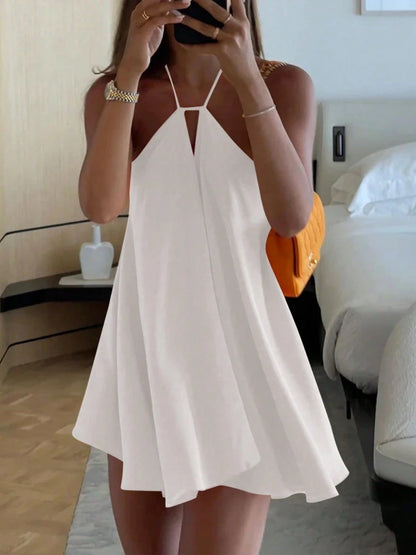 Women's Off Shoulder Dresses - Elegant Sleeveless Hollow-Out & Backless