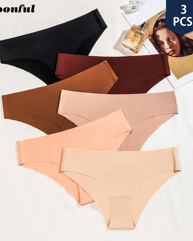 3-Pack Seamless Ice Silk T-Back Thongs for Women - Breathable Underwear