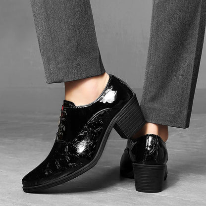 Luxury Men's Pointed Toe Elevation Shoes - Stylish Height-Enhancing Footwear