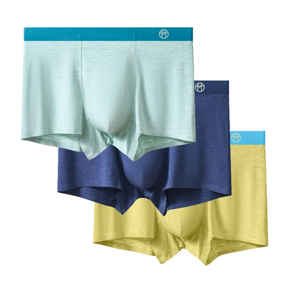 3-Pack Bamboo Fiber Men's Breathable Boxer Briefs – Comfortable, Eco-Friendly Men’s Underwear Set