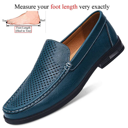 Premium Genuine Leather Men’s Slip-On Loafers - Comfortable & Stylish Men's Leather Dress Shoes