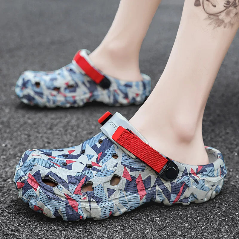 Men's Outdoor Casual Flat Platform Clogs