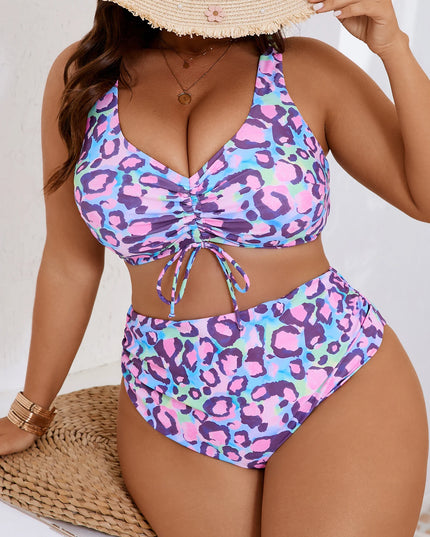 Plus Size High Waist Bikini Swimsuit for Women