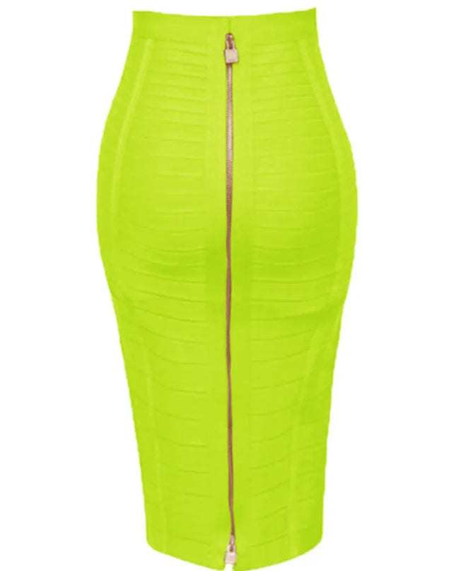 Women's Zipper O-Shape Skirt with Elastic Bodycon Fit