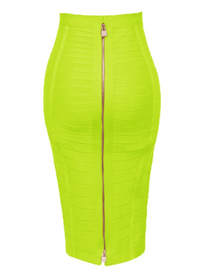 Women's Zipper O-Shape Skirt with Elastic Bodycon Fit