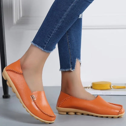 Women's Faux Leather Slip-On Flat Shoes – Comfortable & Stylish Flat Shoes