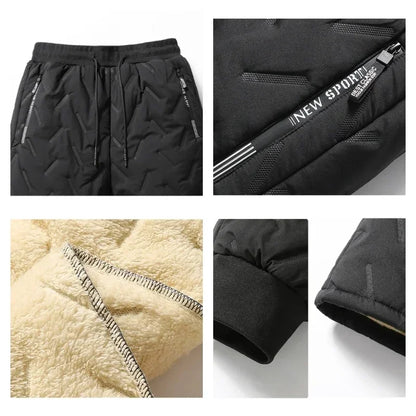 Men's Thick Plush Fleece Thermal Joggers - Faux Wool Sweatpants