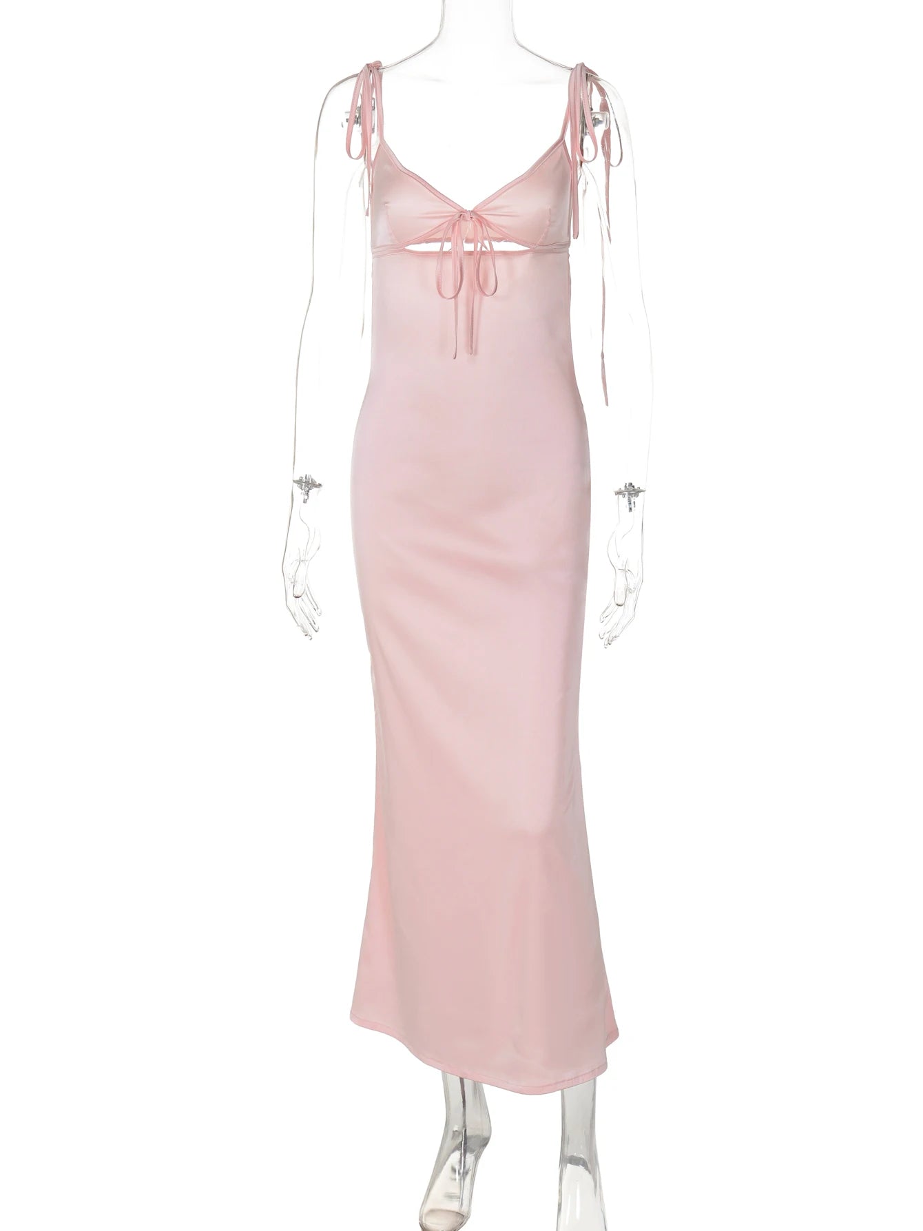 Women's Backless Lace-Up Spaghetti Strap Midi Dress