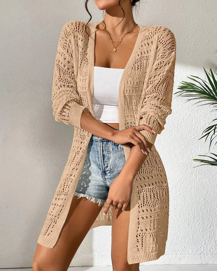 Elegant Women's Mid-Length Knitted Cardigan
