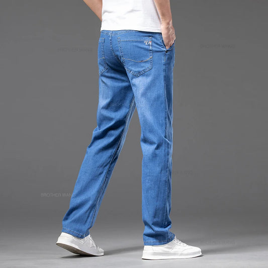 Slim Fit Men's Jeans - Straight Fit Casual Stretch Denim Pants for Men