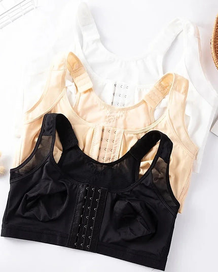 Front Closure Lift-Up Bra for Women with Cross Back Push-Up Design