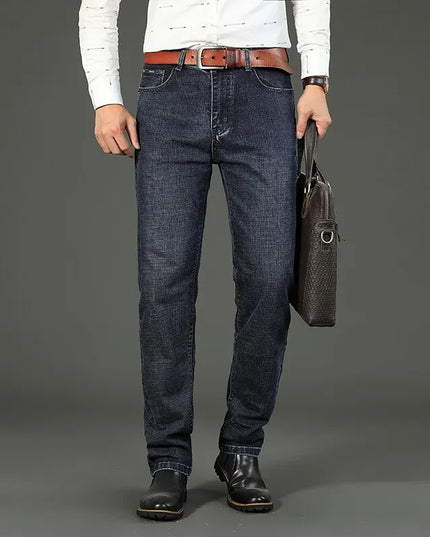Men's Casual Straight Fit Stretch Denim Jeans 