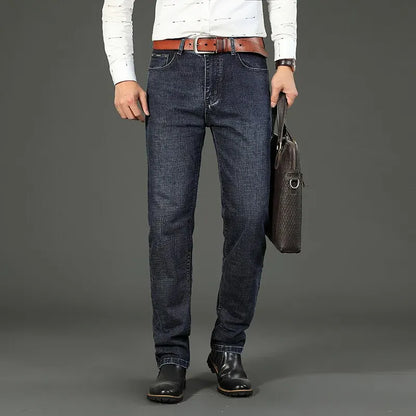 Men's Casual Straight Fit Stretch Denim Jeans 