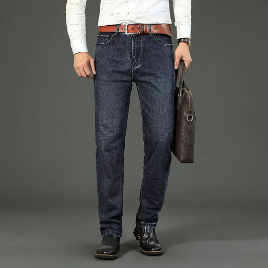 Men's Casual Straight Fit Stretch Denim Jeans 