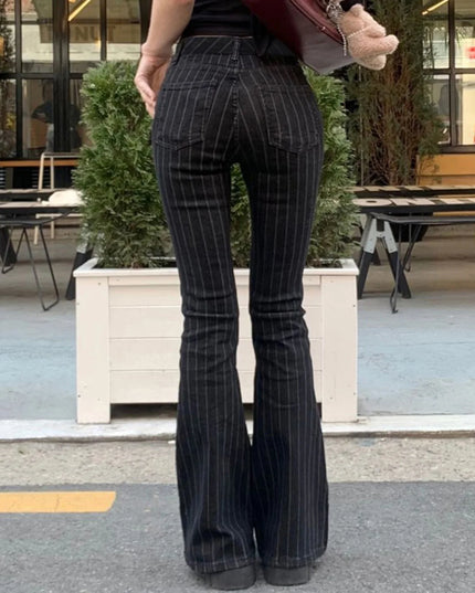 Women's Low Rise Bootcut Striped Flare Pants