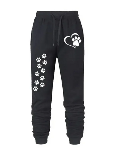 Cat Claw Print Women's Sweatpants with Elastic Waist