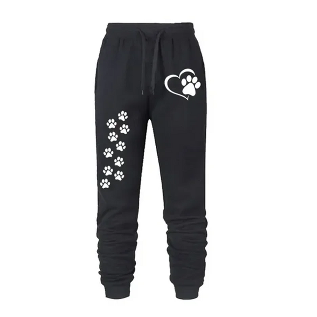 Cat Claw Print Women's Sweatpants with Elastic Waist