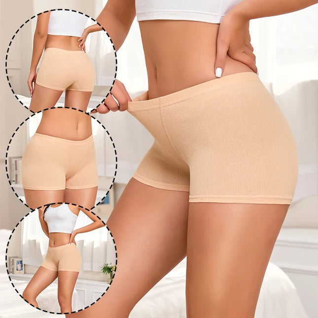 4-Pack Women's Cotton Lace Seamless Boxer Briefs