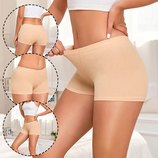 4-Pack Women's Cotton Lace Seamless Boxer Briefs