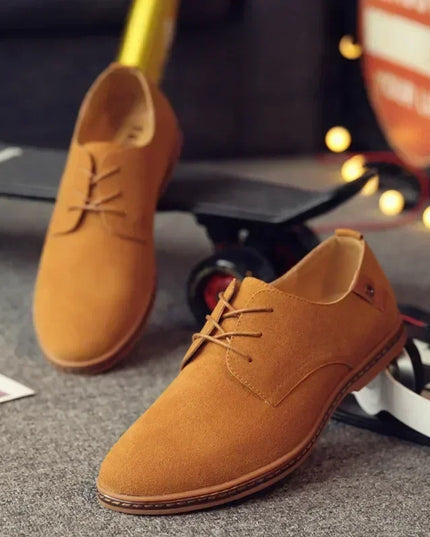 Men's Casual Faux Suede Lace-Up Shoes - Various Colors