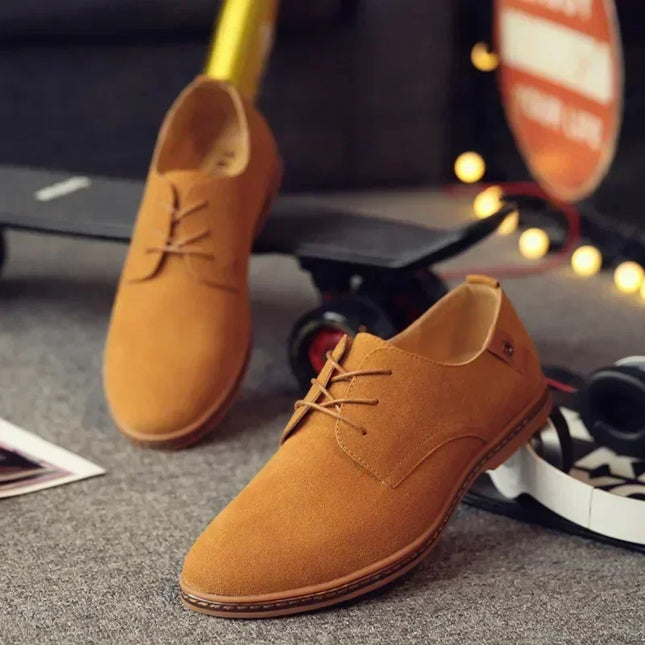 Men's Casual Faux Suede Lace-Up Shoes - Various Colors