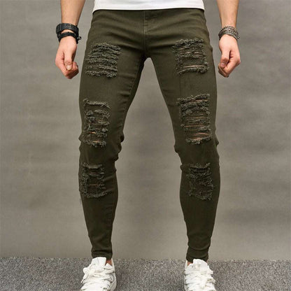 Men's Distressed Ripped Skinny Denim Pants