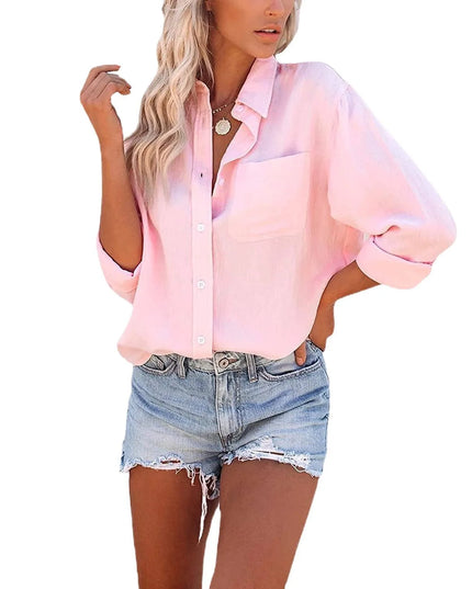 Women's Relaxed Fit Long-Sleeved Casual Shirt