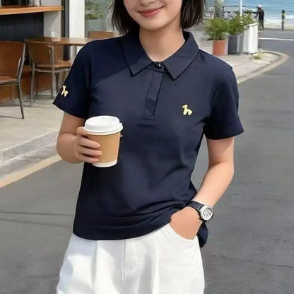 Women's Short-Sleeved Cotton Polo T-Shirt