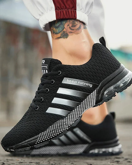 Men's Breathable Shock Absorbing Running Sneakers - Lightweight Athletic Shoes