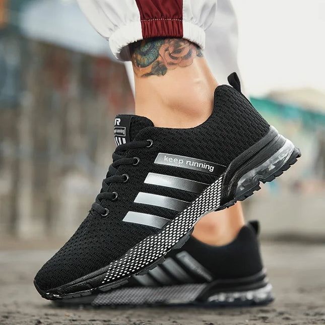 Men's Breathable Shock Absorbing Running Sneakers - Lightweight Athletic Shoes