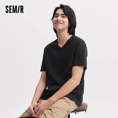 Semir Men's Slim-Fit V-Neck T-Shirt - Comfortable and Stylish Casual Wear