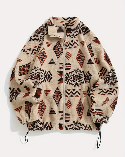 Women's Aztec Print Zipper Jacket