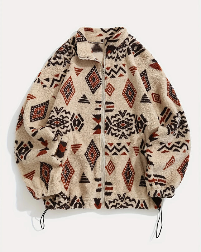 Women's Aztec Print Zipper Jacket