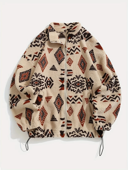 Women's Aztec Print Zipper Jacket