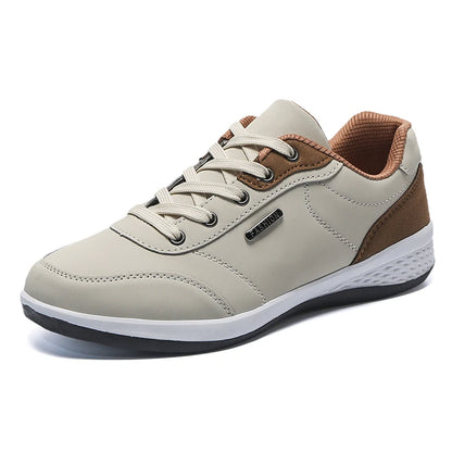 Men's Faux Leather Sneakers – Non-Slip Casual Shoes