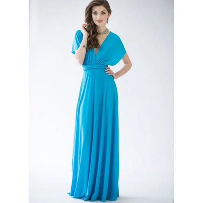 Convertible Red Bandage Dress for Women - Multiway Long Wrap Style