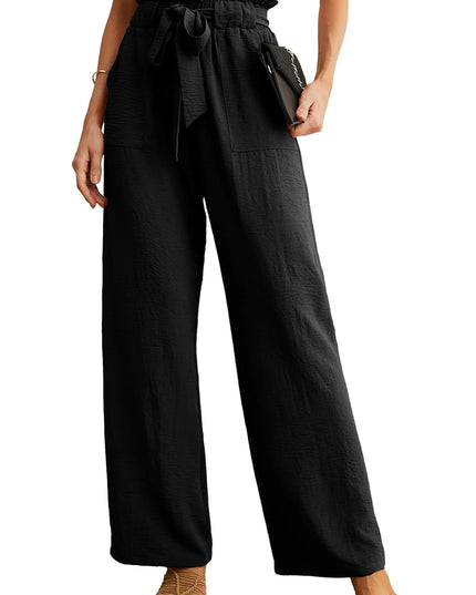 Women's Wide Leg Loose Fit Drawstring Casual Pants