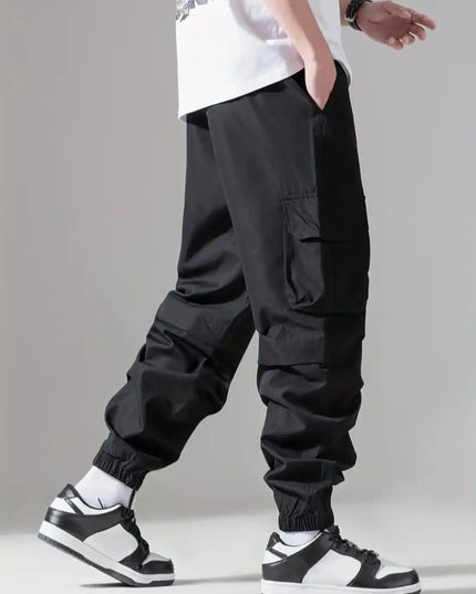 Men's Casual Loose Fit Cargo Sweatpants with Drawstring