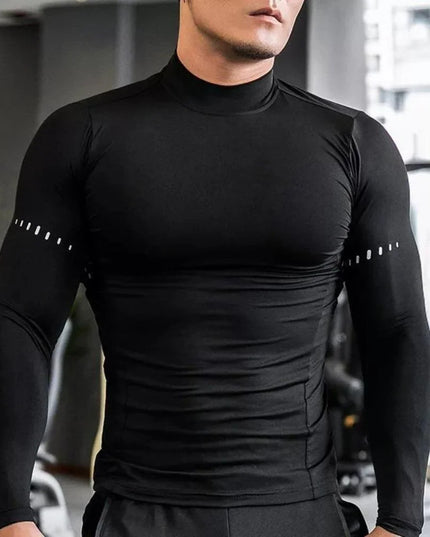 Men's Slim-Fit Long-Sleeved Shirt, Quick-Drying, Breathable, and Highly Elastic Sweater