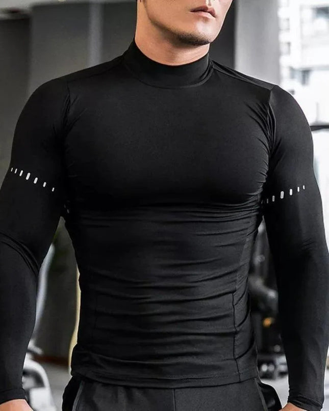 Men's Slim-Fit Long-Sleeved Shirt, Quick-Drying, Breathable, and Highly Elastic Sweater