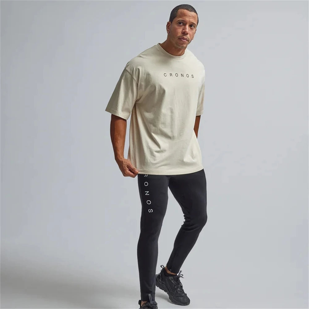 Cronos Men's Loose Fit Oversized Cotton T-Shirt
