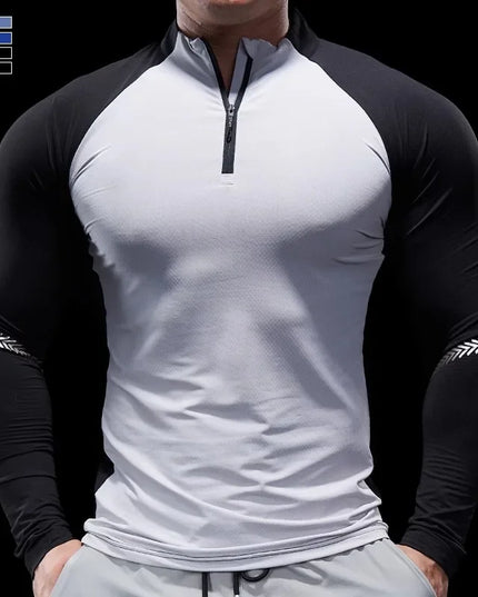 Men's Half-Zip Long-Sleeve Stretch Sweater