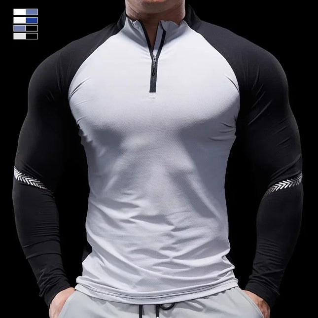 Men's Half-Zip Long-Sleeve Stretch Sweater