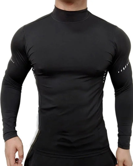 Men's Slim-Fit Long-Sleeved Shirt, Quick-Drying, Breathable, and Highly Elastic Sweater
