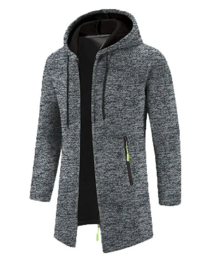 Men's Thick Warm Fleece Zipper Hoodie Casual Long Sleeve Coat